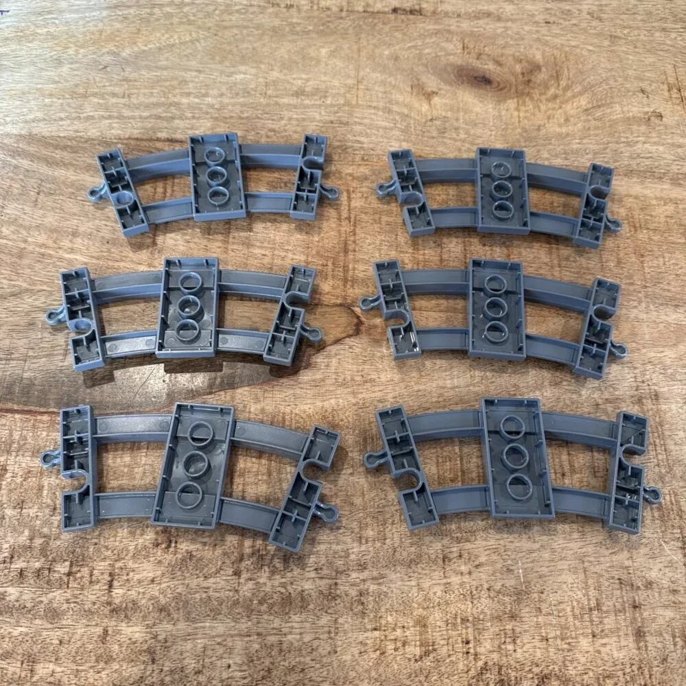 Lego Duplo Vintage Track - Dark Gray Straight Track (Part 6377) Lot Of 6